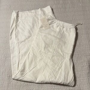 Women’s High-Rise Wide Leg Linen Pull-On Pants